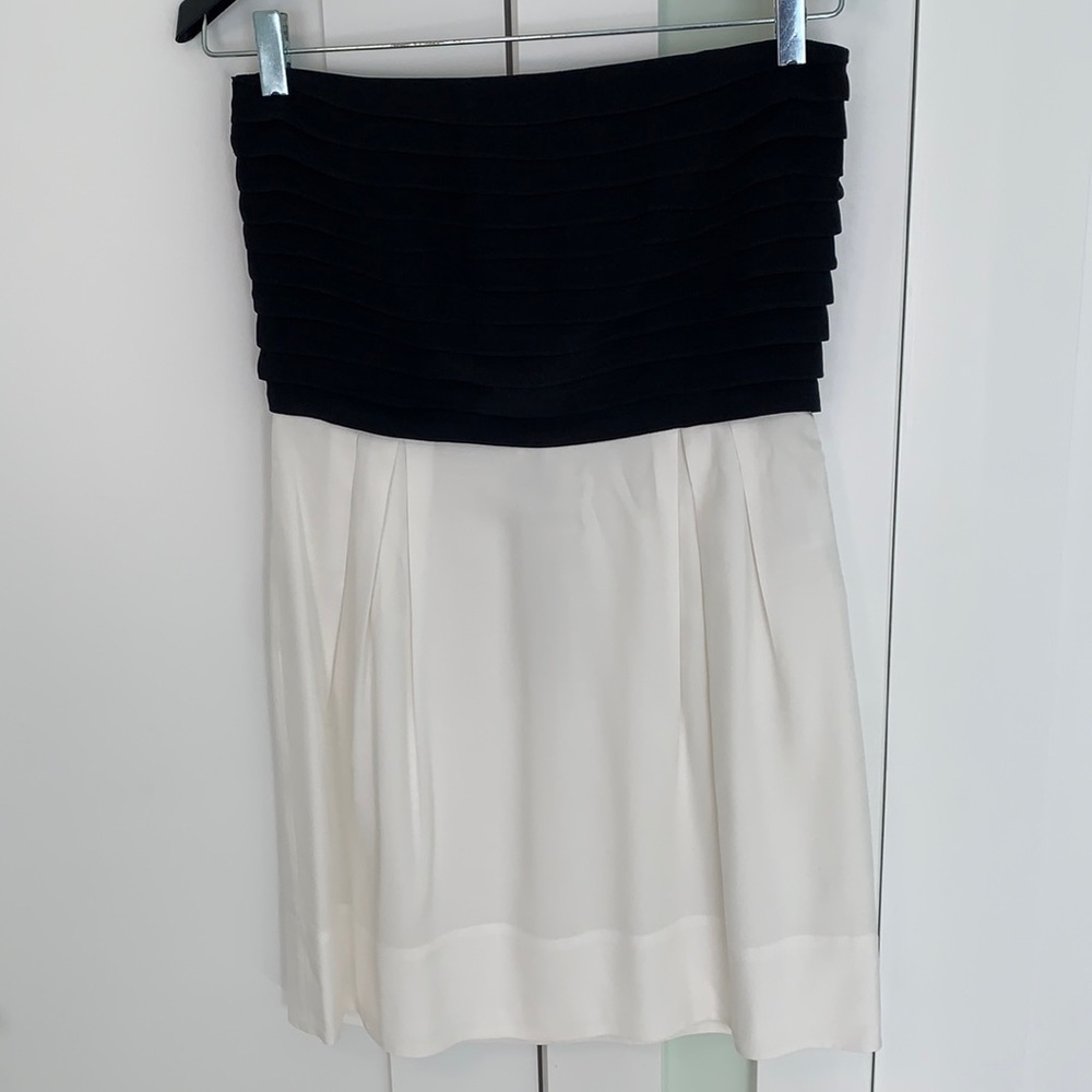 Sandro black & white strapless dress